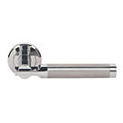 Serozzetta Azul Fire Rated Lever on Rose Door Handle Pair Polished / Satin Chrome