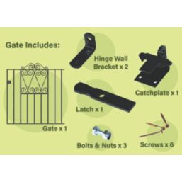 Apollo Wenlock Low Gate Black 853mm x 900mm