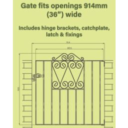 Apollo Wenlock Low Gate Black 853mm x 900mm