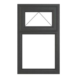 Crystal  Top Opening Clear Triple-Glazed Casement Anthracite on White uPVC Window 610mm x 965mm
