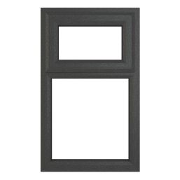 Crystal  Top Opening Clear Triple-Glazed Casement Anthracite on White uPVC Window 610mm x 965mm