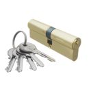 Smith & Locke  6-Pin Double Cylinder Lock 35-50 (85mm) Polished Brass