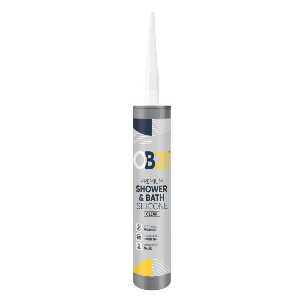 OB21 Premium Shower & Bath Silicone Clear 310ml - Screwfix