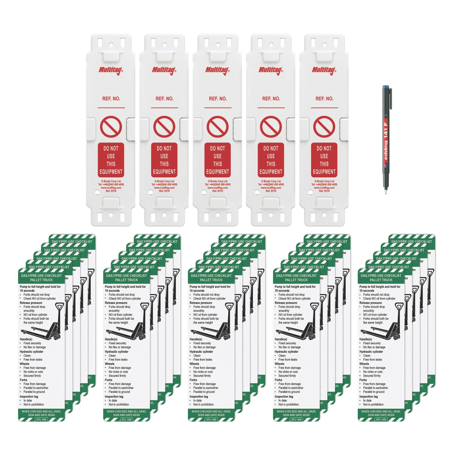 Scafftag Pallet Truck Tag Kit 31 Pieces (485YU)