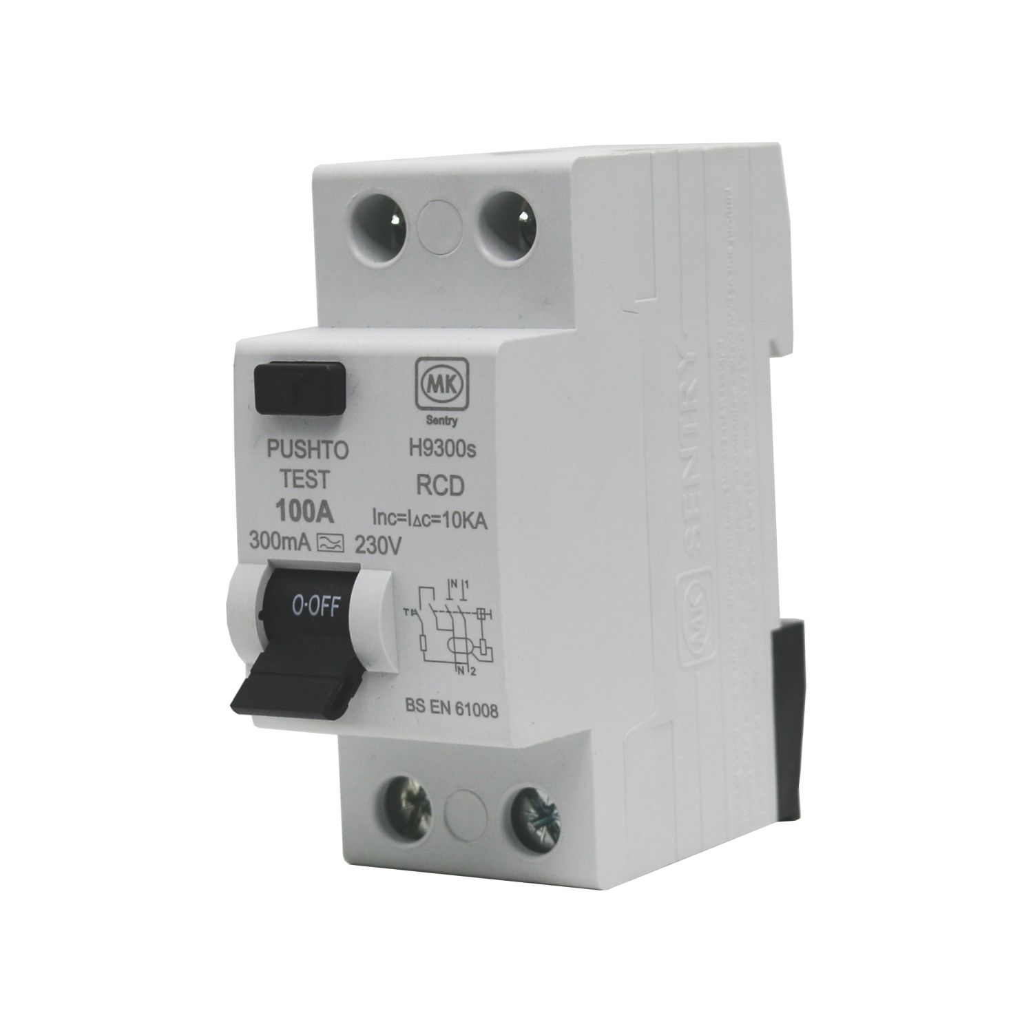 MK Sentry H9300S 100A 300mA 2-Pole A Curve RCD (485YW)
