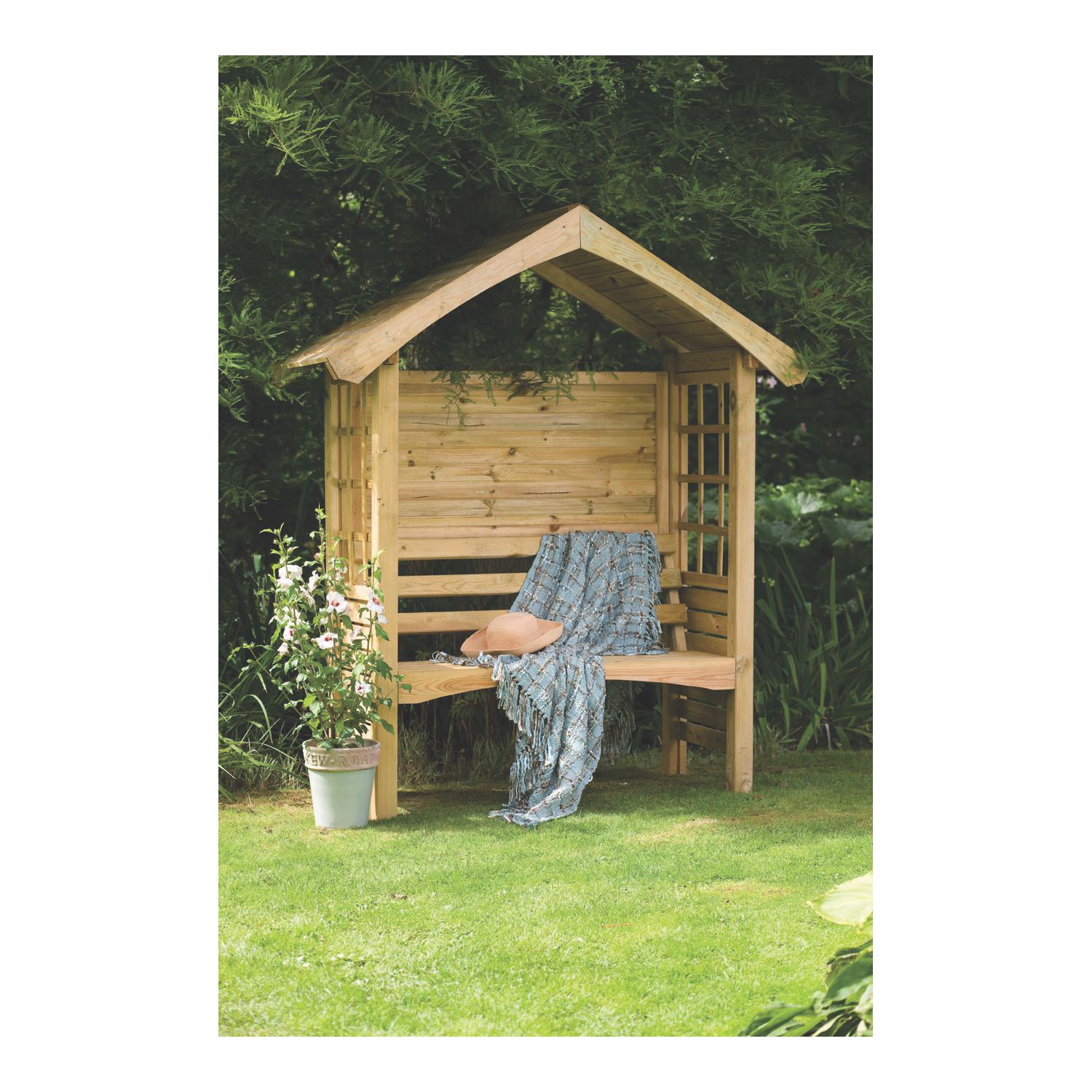 Forest Cadiz 4' 6" x 2' (Nominal) Apex Timber Arbour (48642)