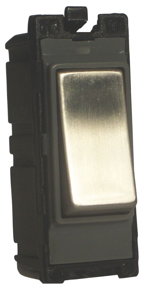 Varilight PowerGrid 10AX 2-Way Grid Light Switch Brushed Steel with Black Inserts