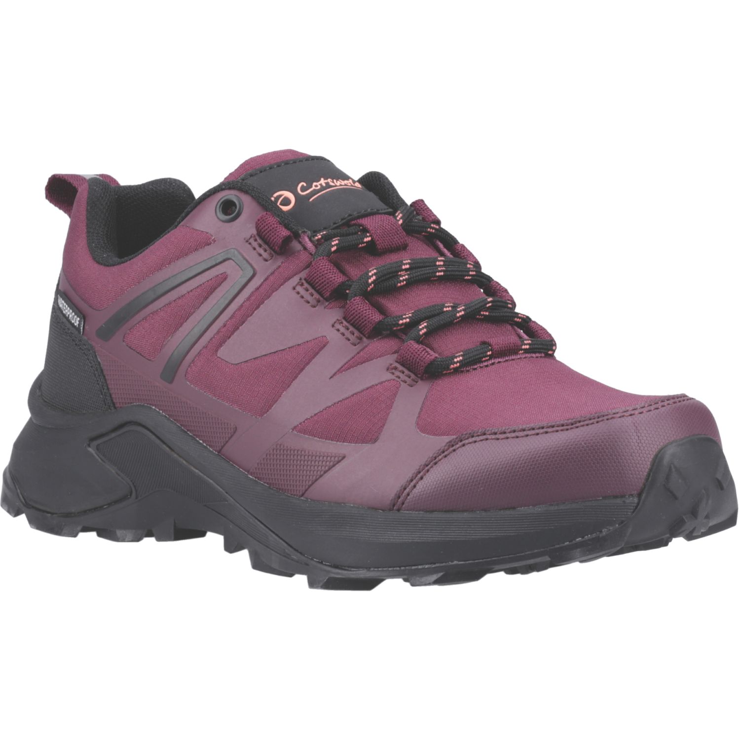 Cotswold Horton Low Size 5 Womens Wine Waterproof Non Safety Trainers (486EK)