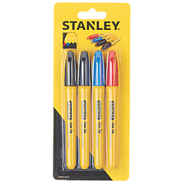 Stanley  Fine Tip Mixed Colours Permanent Marker 4 Piece Set