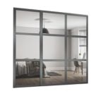 Spacepro Shaker 3-Door Sliding Wardrobe Door Kit Graphite Frame Mirror Panel 2216mm x 2260mm