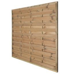 Forest Europa Single-Slatted  Fence Panels Natural Timber 6' x 6' Pack of 4