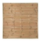 Forest Europa Single-Slatted  Fence Panels Natural Timber 6' x 6' Pack of 4
