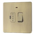 LAP  13A Switched Fused Spur with LED Antique Brass with Colour-Matched Inserts