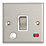 Contactum iConic 20A 1-Gang DP Control Switch & Flex Outlet Brushed Steel with Neon with White Inserts