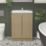 Newland  Double Door Floor Standing Vanity Unit with Basin Effect Natural Oak 600mm x 450mm x 840mm
