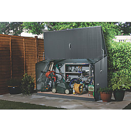Trimetals Storeguard 6' 6" x 3' (Nominal) Pent Metal Shed with Base Anthracite Grey