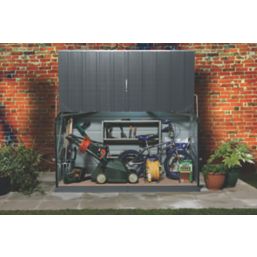 Trimetals Storeguard 6' 6" x 3' (Nominal) Pent Metal Shed with Base Anthracite Grey