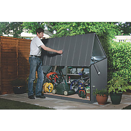 Trimetals Storeguard 6' 6" x 3' (Nominal) Pent Metal Shed with Base Anthracite Grey