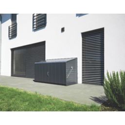 Trimetals Storeguard 6' 6" x 3' (Nominal) Pent Metal Shed with Base Anthracite Grey