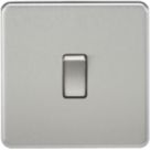 Knightsbridge  10AX 1-Gang 2-Way Light Switch  Brushed Chrome