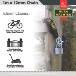 Burg-Wachter Hardened Steel Heavy Duty Chain 1m x 12mm