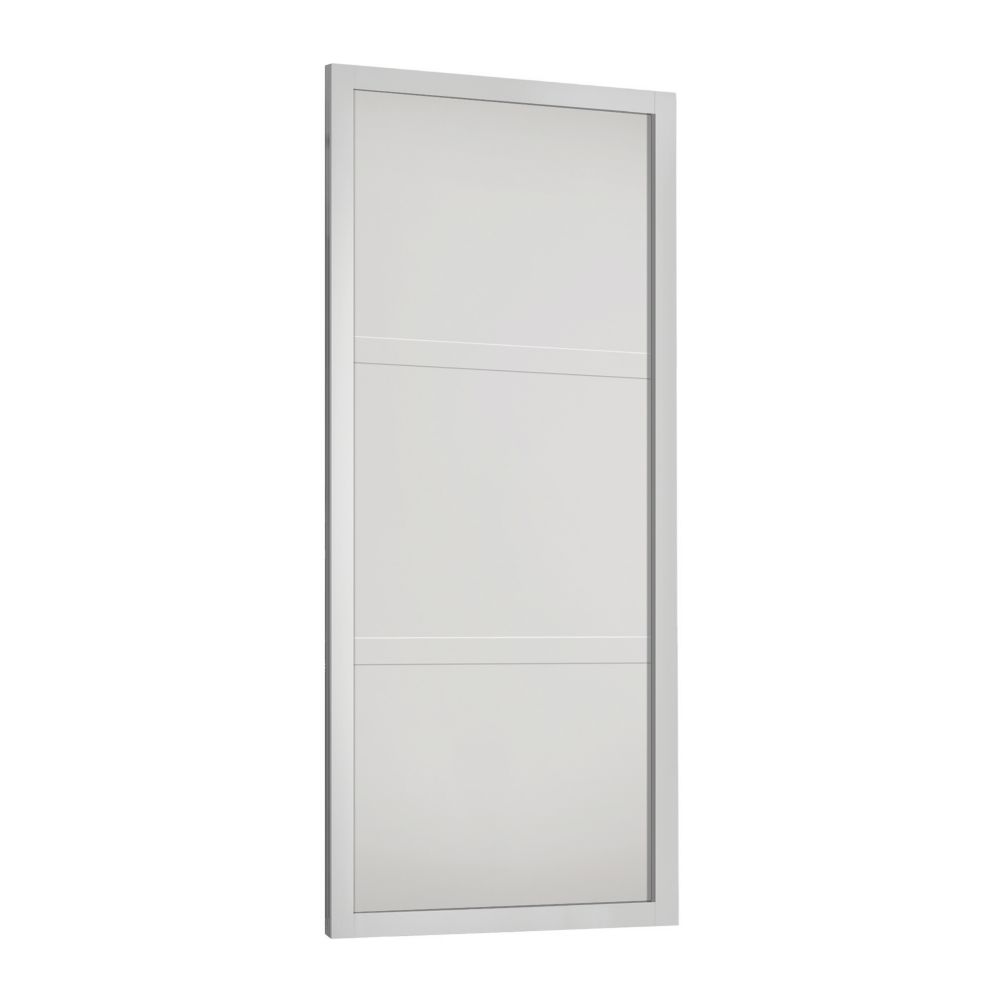 Spacepro Shaker 1 Door Sliding Wardrobe Door White Frame White