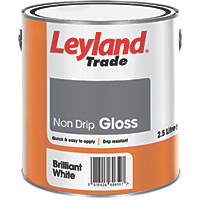 Leyland Trade  Gloss Brilliant White  Non-Drip Paint 2.5Ltr