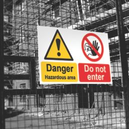 Essentials  "Danger Hazard Area Do Not Enter" Sign 300mm x 500mm