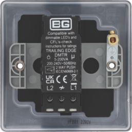 British General Nexus Metal 1-Gang 2-Way LED Dimmer Switch  Matt Black