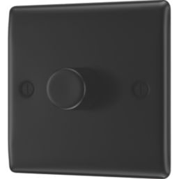 British General Nexus Metal 1-Gang 2-Way LED Dimmer Switch  Matt Black
