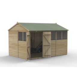 Forest Beckwood 11' 6" x 8' (Nominal) Reverse Apex Shiplap Timber Shed with Base
