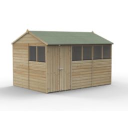 Forest Beckwood 11' 6" x 8' (Nominal) Reverse Apex Shiplap Timber Shed with Base