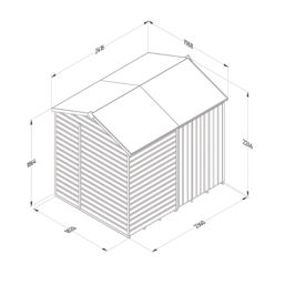 Forest Beckwood 7' 6" x 6' (Nominal) Reverse Apex Shiplap Timber Shed with Assembly