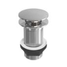 ETAL Unslotted Mushroom Push Button Basin Waste Chrome 66mm