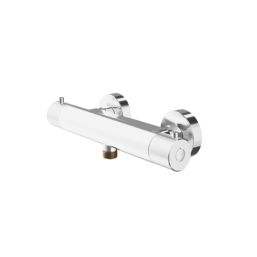 Swirl Melba Exposed Single Outlet Thermostatic Chrome Shower Mixer With Diverter