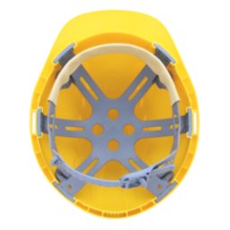 JSP EVO2 Mid Peak Slip-Ratchet Vented Safety Helmet Yellow