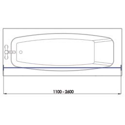 Croydex Straight Shower Curtain Rail Aluminium White 1100-2600mm