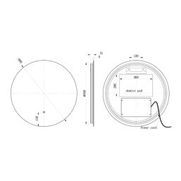 Indiana Round Bathroom LED Mirror Round With 2680lm LED Light 600mm x 600mm