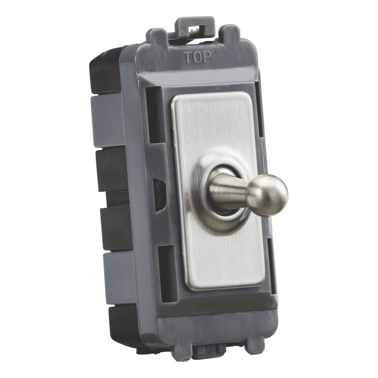 Knightsbridge 20AX Grid SP Control Switch Brushed Chrome (488CR)