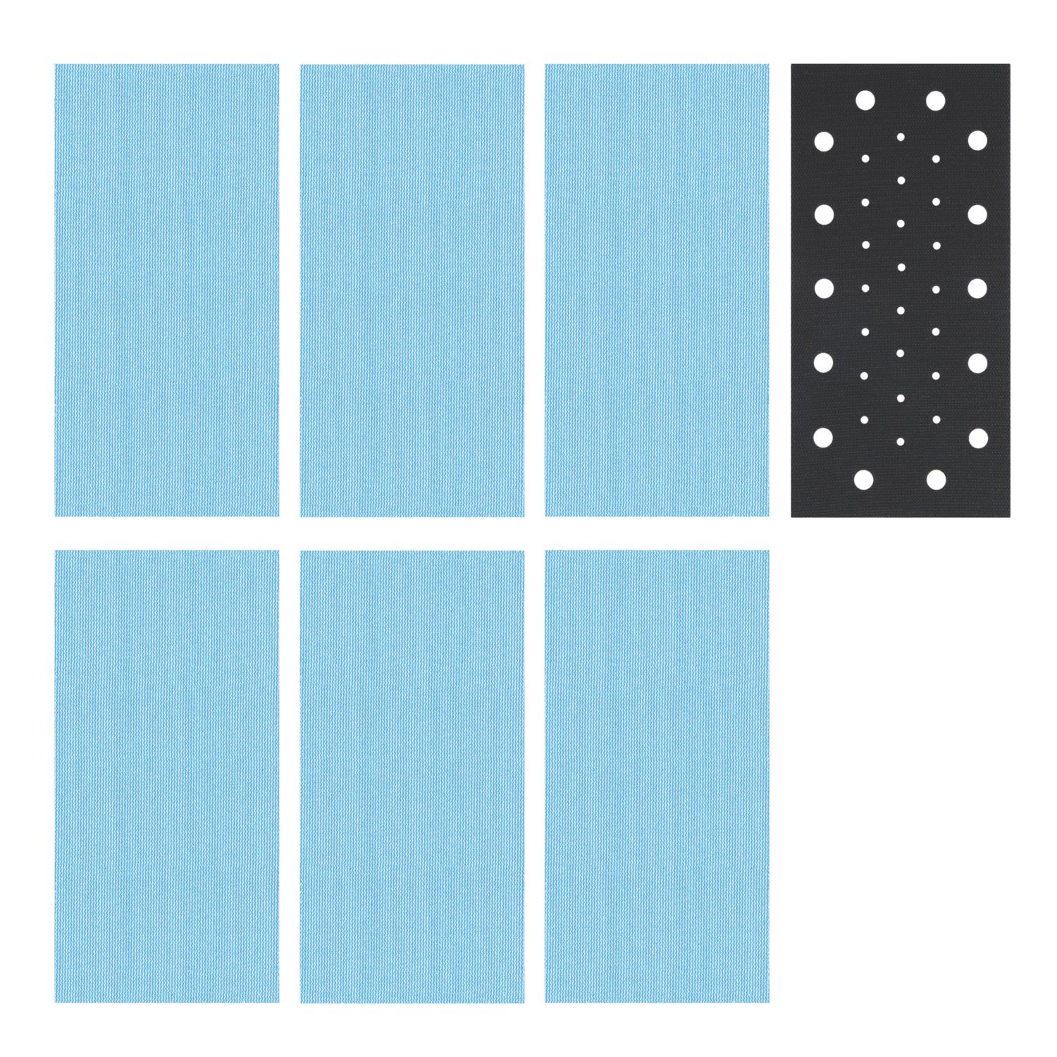 Trend Pro Mesh AB/HLF/M7/P 80, 120 & 180 Grit Mesh Multi-Material Half Sheet Sanding Pads with Pad Saver x 7 Pack (488EC)