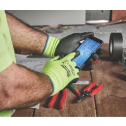 Milwaukee Hi-Vis Cut Level 2/B Gloves Fluorescent Yellow Medium