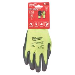 Milwaukee Hi-Vis Cut Level 2/B Gloves Fluorescent Yellow Medium