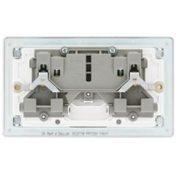 LAP  13A 2-Gang DP Switched Socket Polished Chrome  with White Inserts