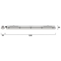 Sylvania Resisto Single 4ft LED Batten Light 10-17W 1750-3060lm 220-240V