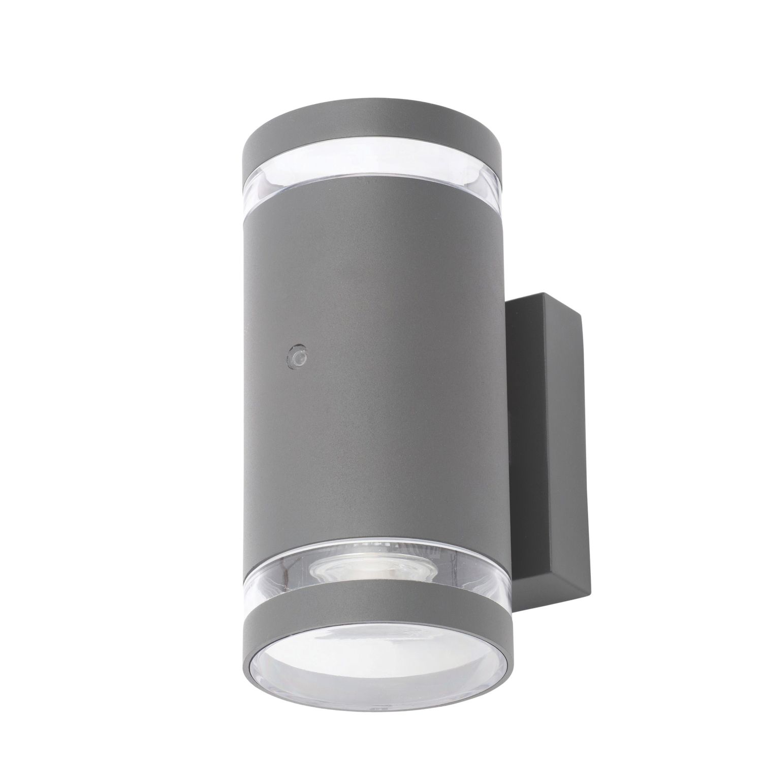 Zink Lens Outdoor Up and Down Wall Light With Photocell Anthracite (488VH)