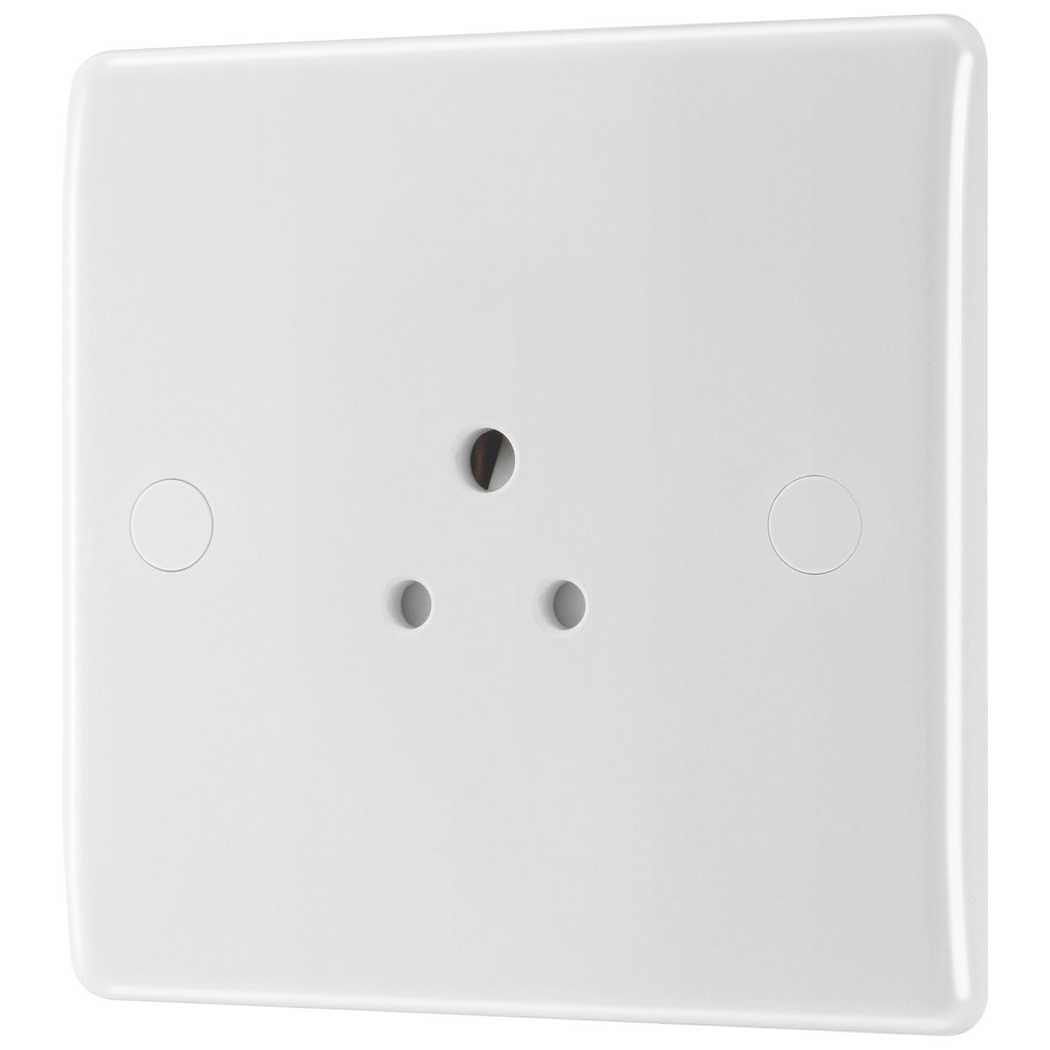 British General 800 Series 2A 1-Gang Unswitched Round Pin Socket White (488XF)