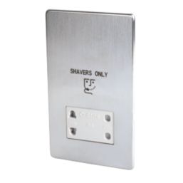 Crabtree Platinum 2-Gang Dual Voltage Shaver Socket 115 / 230V Satin ...