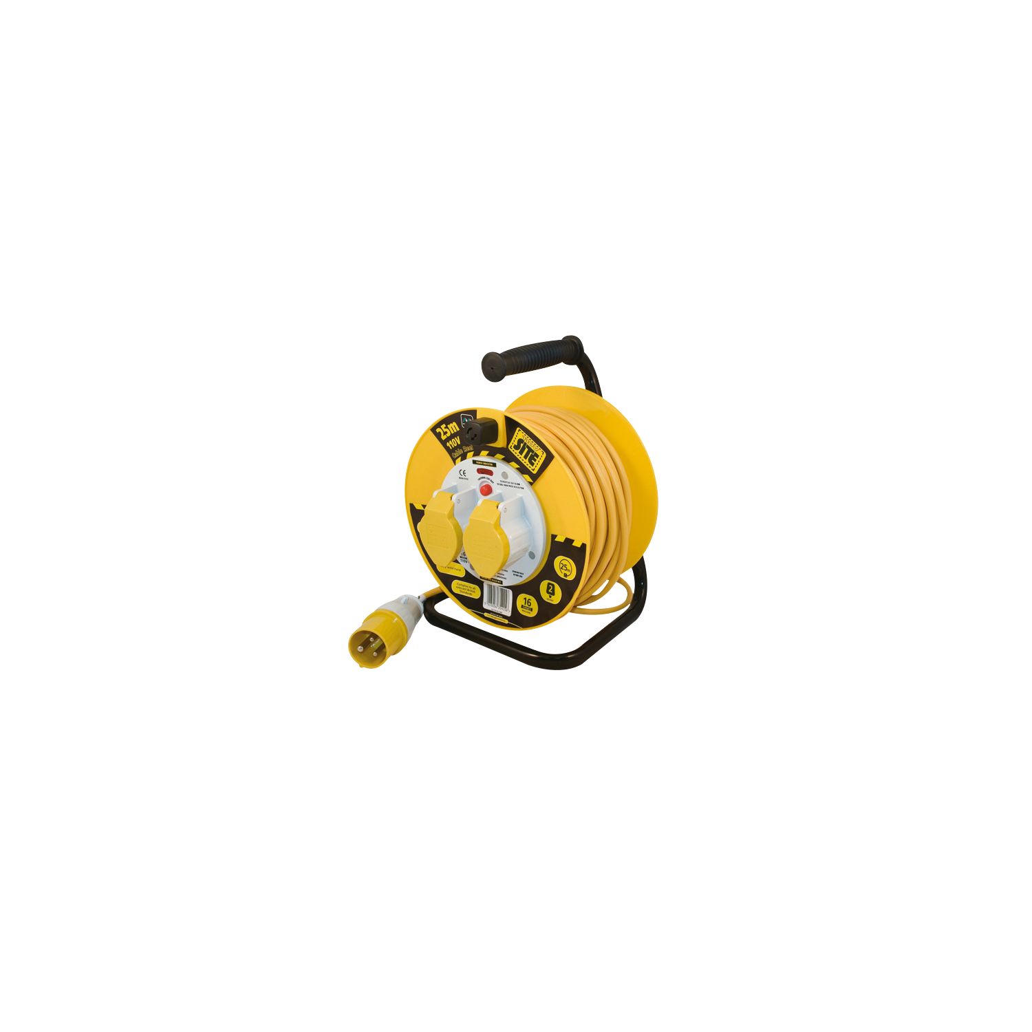 Masterplug LVCT2516/2-XD 16A 2-Gang 25m Cable Reel With Locking Brake 110V (48978)