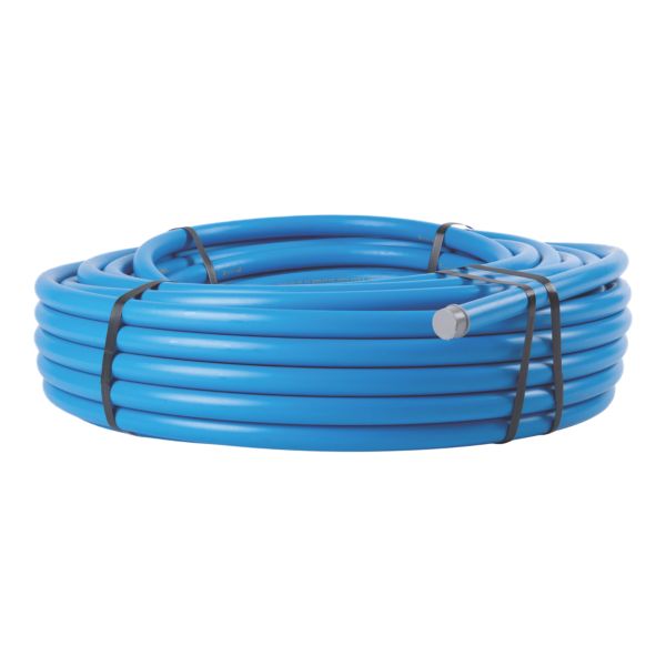 25mm blue MDPE water pipe coil for cold mains supply