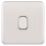 Schneider Electric Lisse Deco 10A 1-Gang 2-Way Retractive Switch Brushed Stainless Steel with White Inserts